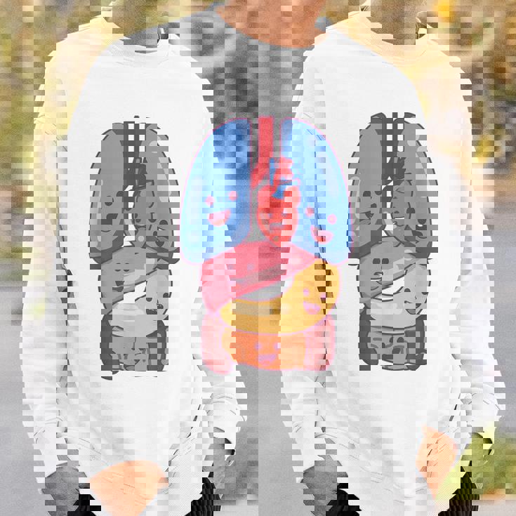 解剖学 生理学 心臓 肺 生命 器官 イラスト スウェットシャツ 彼への贈り物
