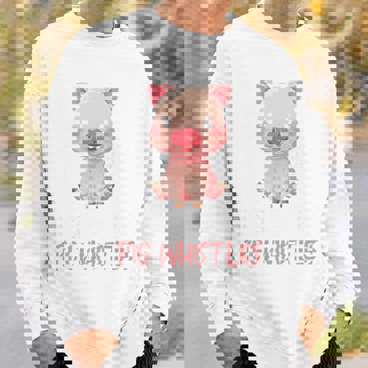 バックプリント 豚の口笛を信じる スウェットシャツ 彼への贈り物