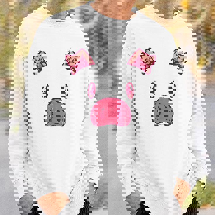 豚の顔 かわいいハロウィン 豚 動物 コスチューム メンズ レディース キッズ スウェットシャツ 彼への贈り物