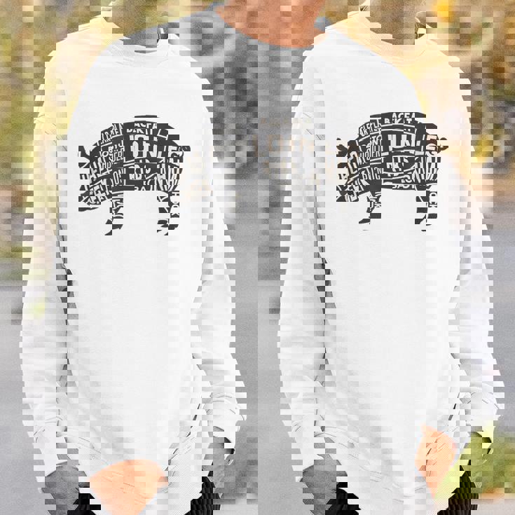 豚肉の部位 面白いtシャツ 豚 ブタ Bbq メンズ おもしろ 面白い 服 オリジナル グッズ ネタ バーベキュー ネタ スウェットシャツ 彼への贈り物