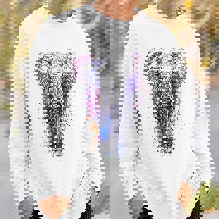 象 抽象画 モチーフ 動物 恋人 アート 象 スウェットシャツ 彼への贈り物