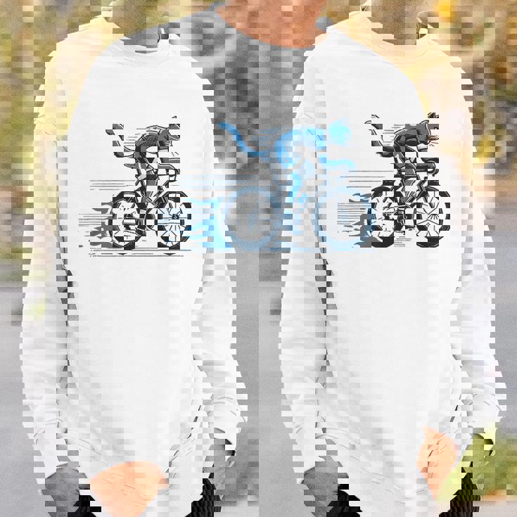 趣味のサイクリストのためのおしゃれな面白いロードバイク猫。 スウェットシャツ 彼への贈り物