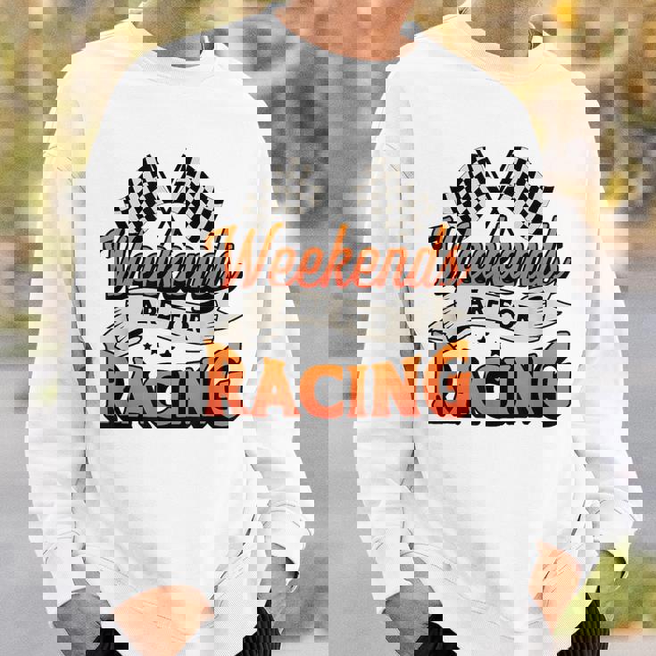 週末はレーシングカーレースモータースポーツ スウェットシャツ 彼への贈り物