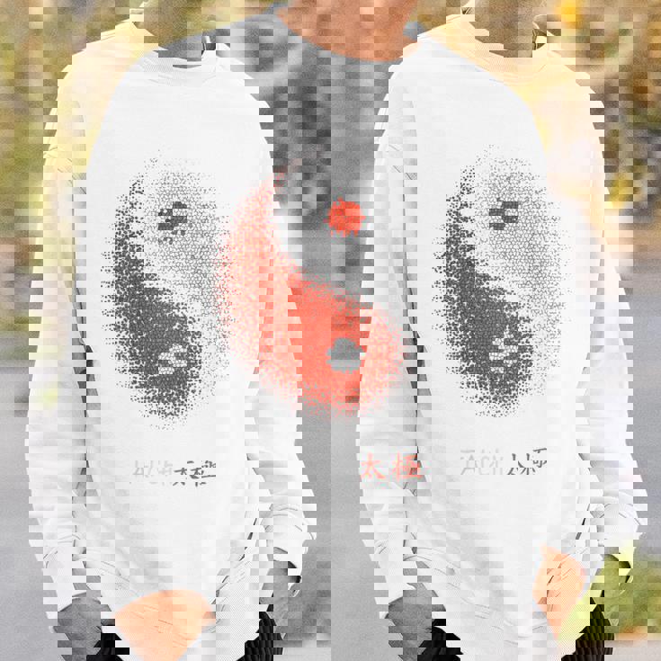 陰陽太極拳アート、背中にプリント スウェットシャツ 彼への贈り物