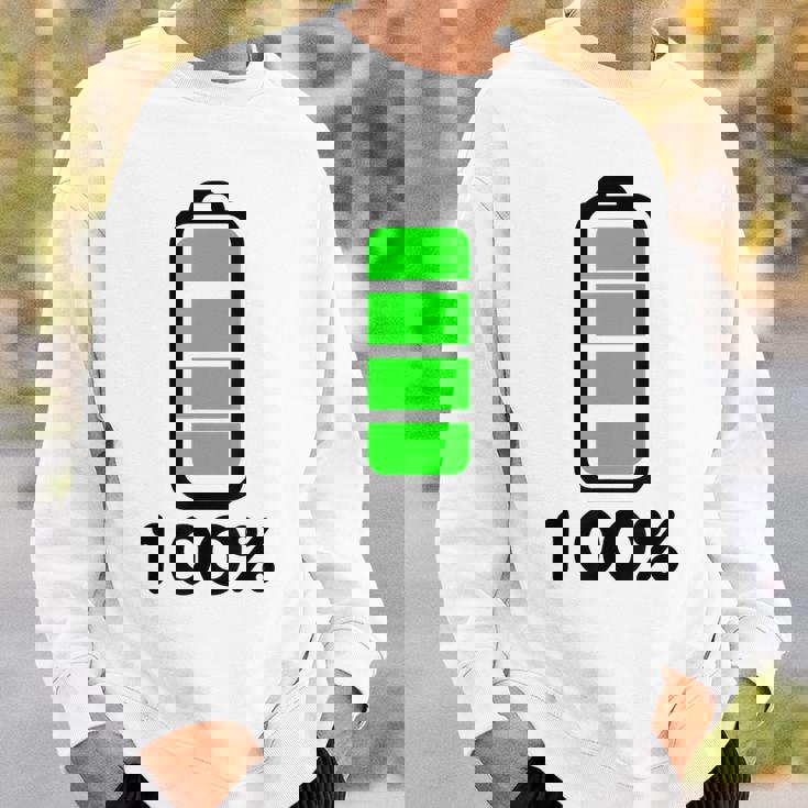 電池 100 フルバッテリー スウェットシャツ 彼への贈り物