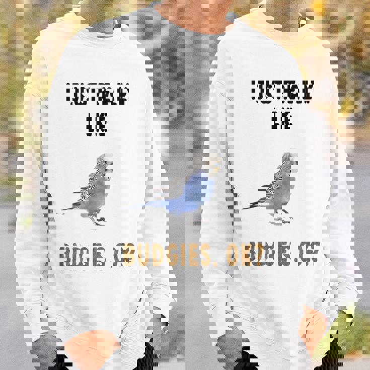 青いセキセイインコ、面白いことわざ、楽しい、セキセイインコ スウェットシャツ 彼への贈り物