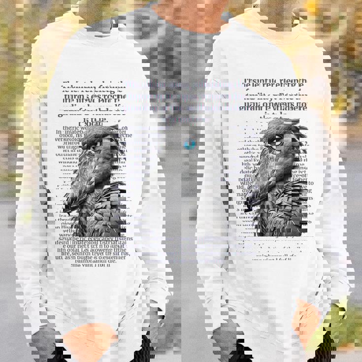 静かなる統治者 – ハシビロコウと湿地の守護 長袖tシャツ スウェットシャツ 彼への贈り物