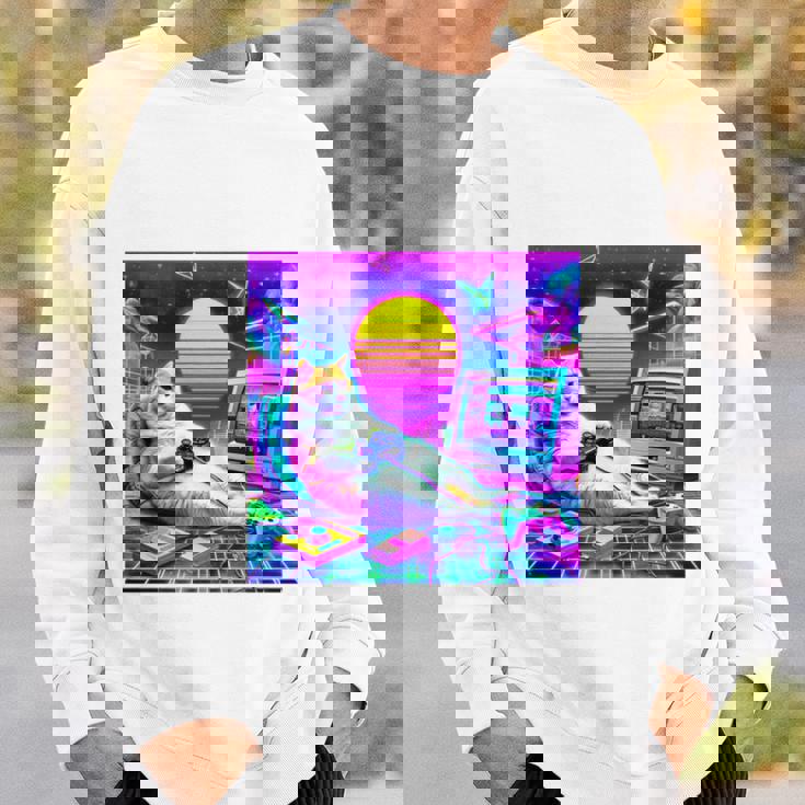 面白いtシャツ 猫 ゲーム ネコ ゲーマー メンズ 猫好き グッズ かわいい おもしろ 面白い 服 ネタ 長袖tシャツ スウェットシャツ 彼への贈り物