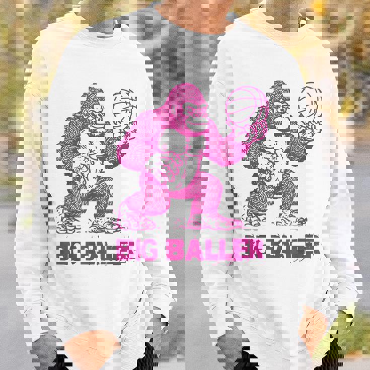 面白いゴリラ遊びバスケットボール ビッグボーラー マネースポーツ スウェットシャツ 彼への贈り物