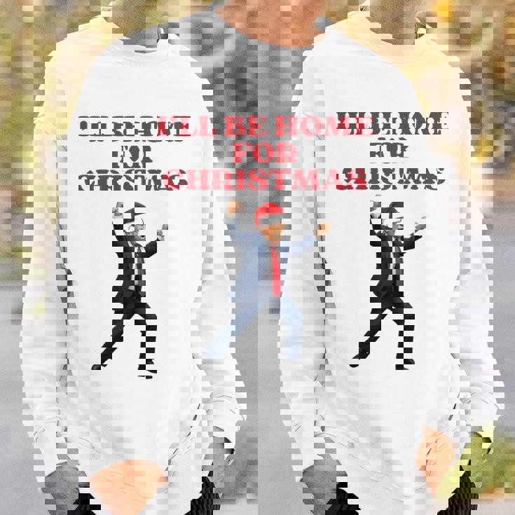 面白いトランプサンタハット、クリスマスに家に帰るよ 長袖tシャツ スウェットシャツ 彼への贈り物