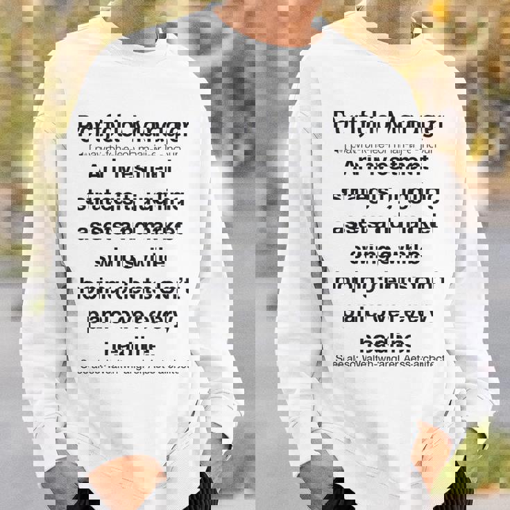 面白いポートフォリオマネージャー スウェットシャツ 彼への贈り物