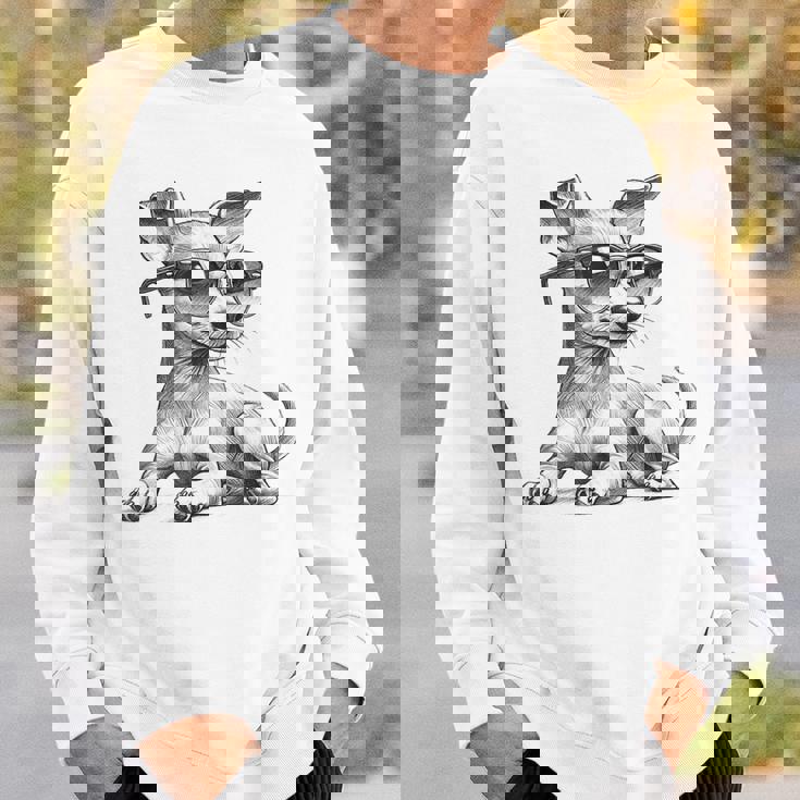 面白いミニチュアピンシャードッグミニピンサングラスデザイン。 スウェットシャツ 彼への贈り物