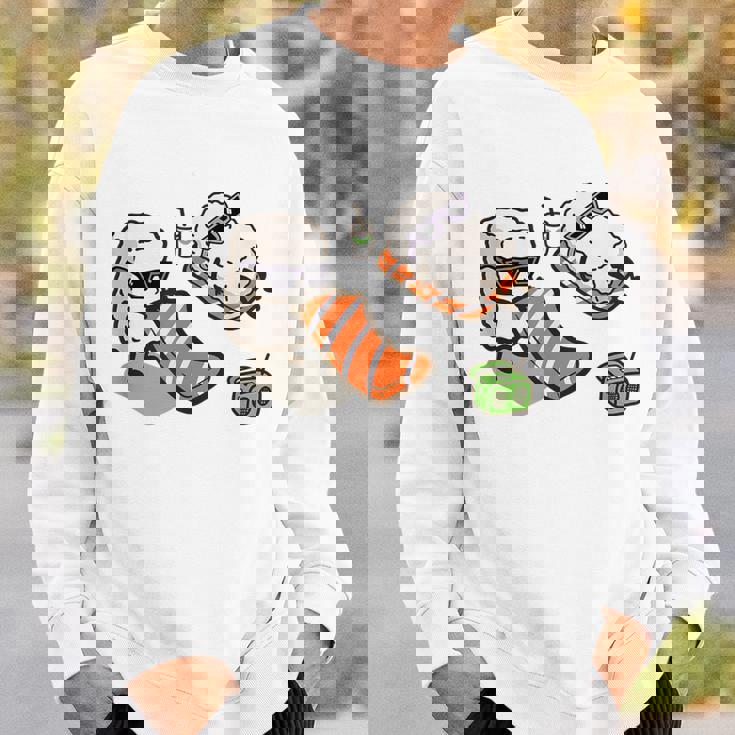 面白い寿司 ビーチで日光浴 スウェットシャツ 彼への贈り物