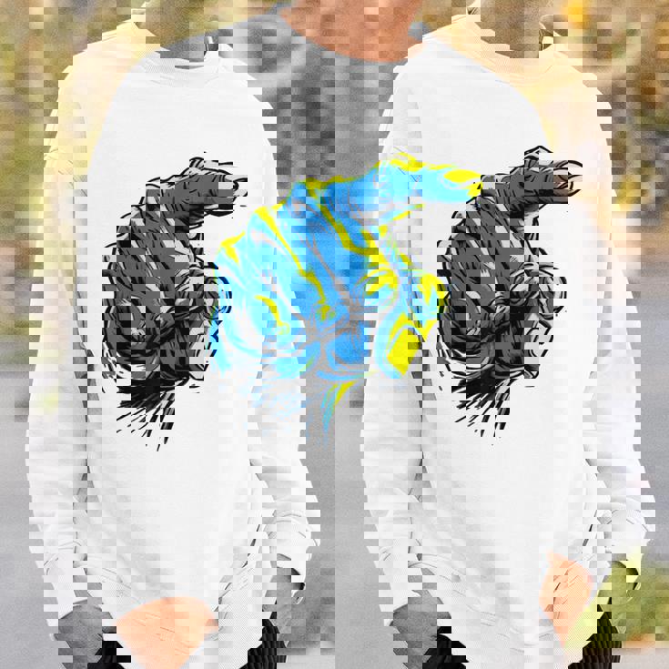 面白い手のデザイン スウェットシャツ 彼への贈り物