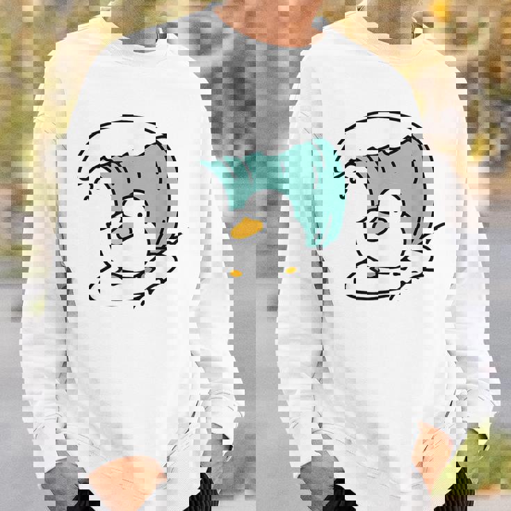 面白くてかわいい小さなアヒルが波をキャッチ。 スウェットシャツ 彼への贈り物