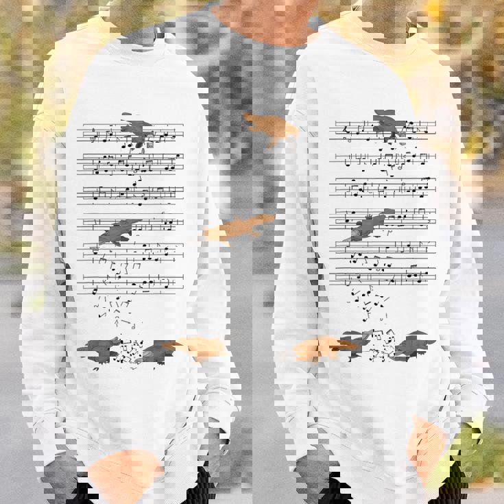 音符で遊ぶ面白いカモノハシ スウェットシャツ 彼への贈り物