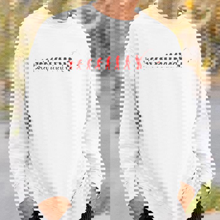 類人猿から漁師への釣りの進化 スウェットシャツ 彼への贈り物