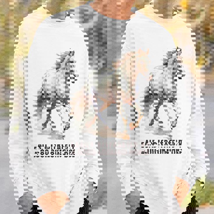 馬の水彩画、乗馬、優雅な高速ランニング馬 スウェットシャツ 彼への贈り物