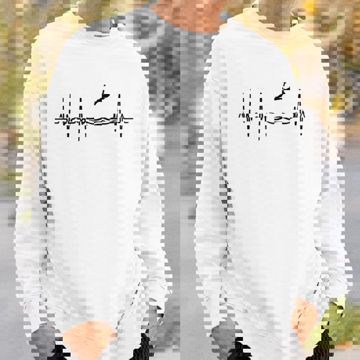 高飛び込みハートライン パルスライン 長袖tシャツ スウェットシャツ 彼への贈り物