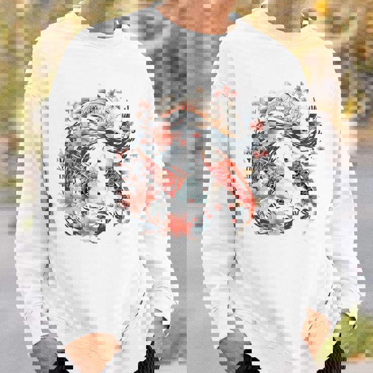 鯉 桜 長袖tシャツ スウェットシャツ 彼への贈り物