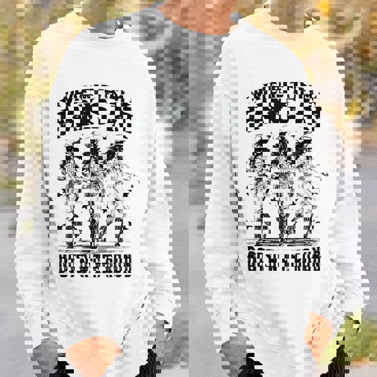 黒のカウガールウエスタンカントリーロデオライニングブーツグランド スウェットシャツ 彼への贈り物