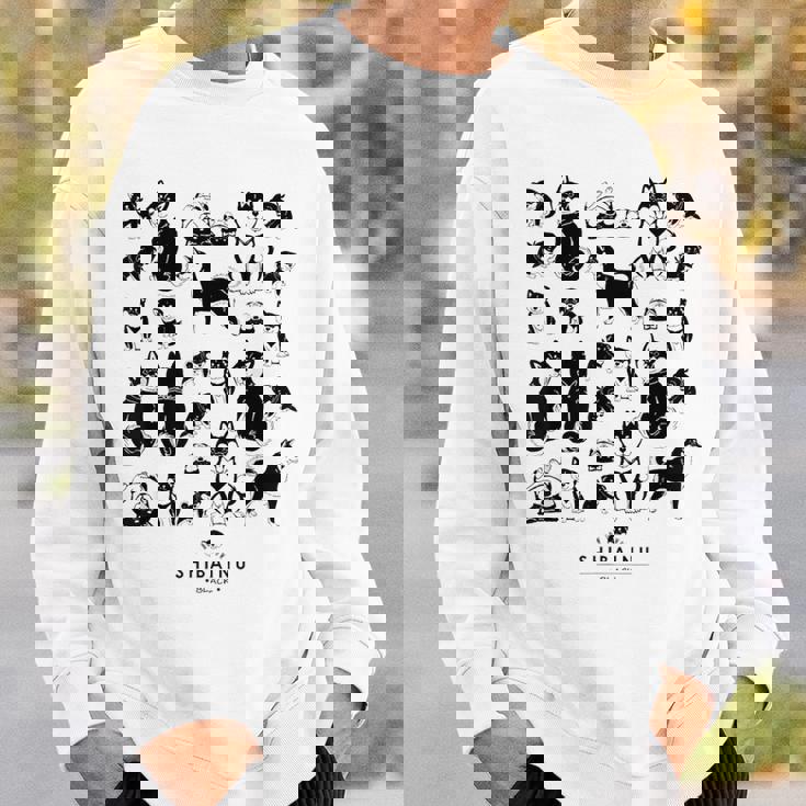 黒柴たくさん かわいい柴犬 柴犬イラスト スウェットシャツ 彼への贈り物