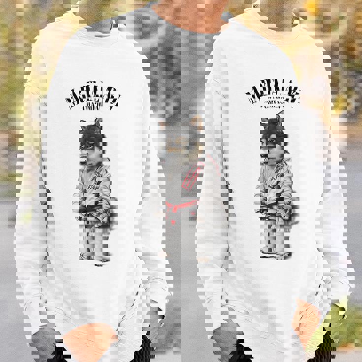 黒柴犬 柔道空手マスター 白柔道師 スウェットシャツ 彼への贈り物