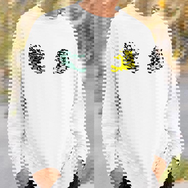 龍 虎 対決 和風キャラクターアート デフォルメポップデザイン スウェットシャツ 彼への贈り物