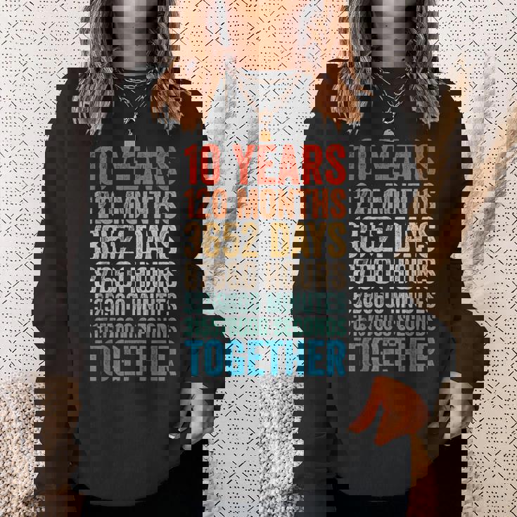 10年目の記念日 彼 彼女 カップル 10回目の結婚 スウェットシャツ 彼女への贈り物