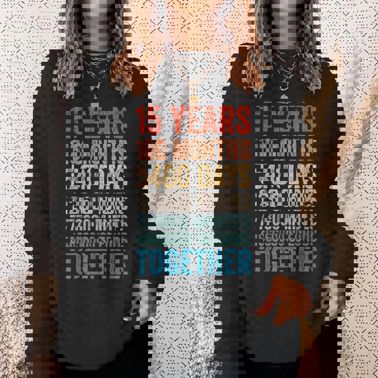 15年目の記念日 彼 彼女 カップル 15回目の結婚 スウェットシャツ 彼女への贈り物