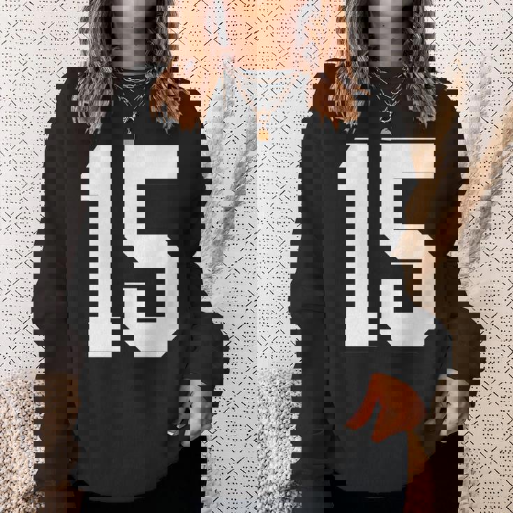 15番のカレッジスポーツスタイル。ホワイト。 スウェットシャツ 彼女への贈り物