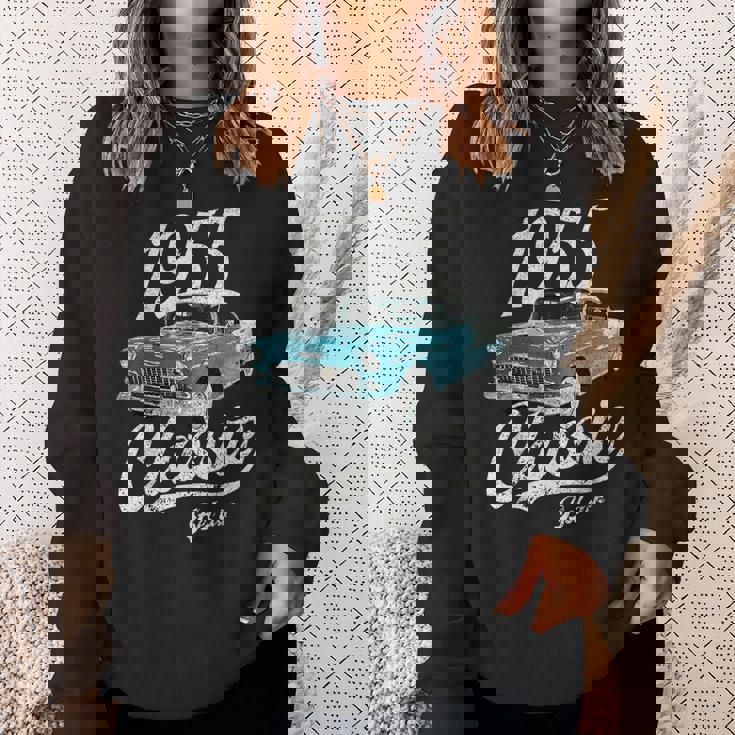 1955 シボレーベルエアブルー スウェットシャツ 彼女への贈り物