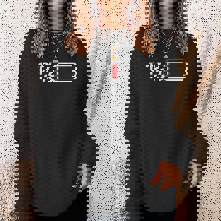 1バッテリー – 1バッテリー I 面白い 低エネルギーパーセント スウェットシャツ 彼女への贈り物