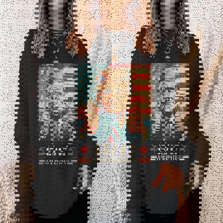 2024年大統領向けトランプ4547 スウェットシャツ 彼女への贈り物