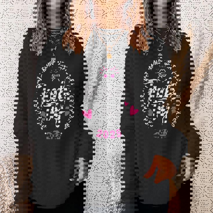 2025 Friends Trip Vacation Black Small Sweatshirt Gifts for Her