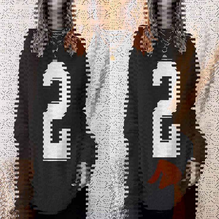 2番の大学スポーツスタイル。ホワイト。 スウェットシャツ 彼女への贈り物