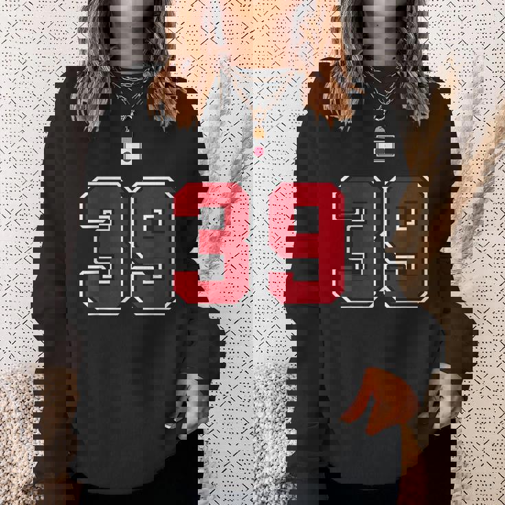 39 ナンバー カレッジスタイル ヴィンテージ 赤 白 日本国旗 スウェットシャツ 彼女への贈り物