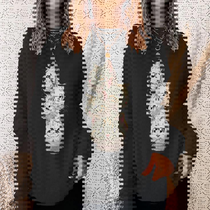 4 匹のかわいい猫 猫愛好家に最適 スウェットシャツ 彼女への贈り物