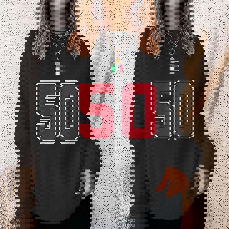 50 ナンバー カレッジスタイル ヴィンテージ 赤 白 イタリア国旗 スウェットシャツ 彼女への贈り物