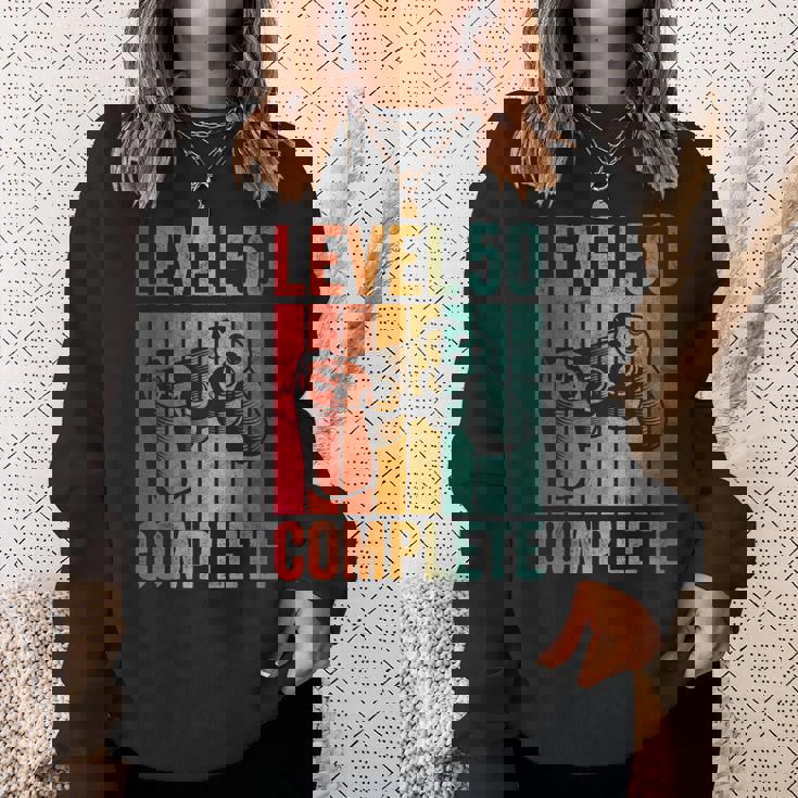 50歳 誕生日 男の子 男 レベル コンプリート 50歳 スウェットシャツ 彼女への贈り物