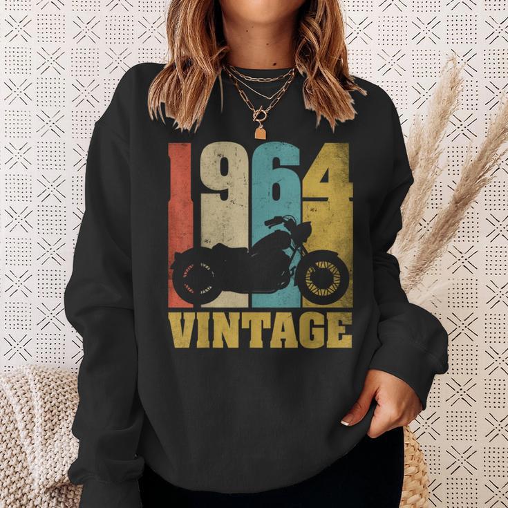 61 歳の誕生日バイカーギフトtシャツ-ヴィンテージ1964バイク スウェットシャツ 彼女への贈り物