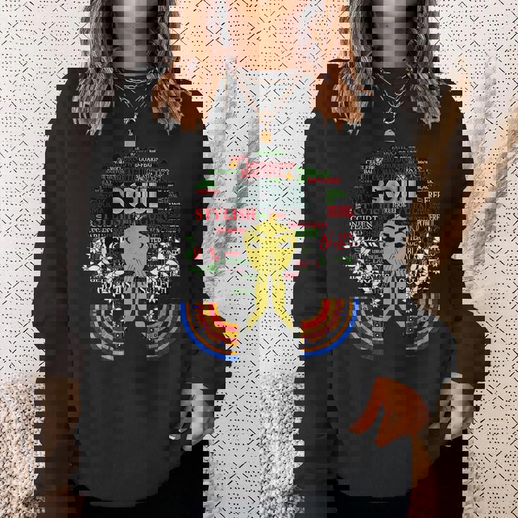 70年代ファンクアフロソウルレトロヴィンテージデザインアフロアンク スウェットシャツ 彼女への贈り物