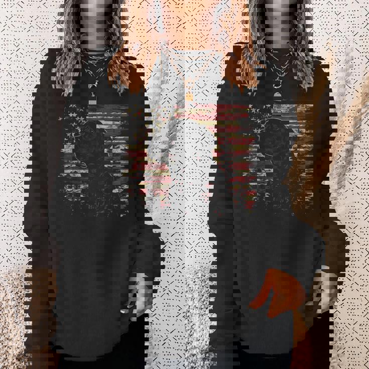 7月4日 アメリカ国旗 愛国心が強いラブラドールレトリバー犬 スウェットシャツ 彼女への贈り物