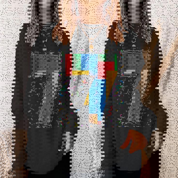 7歳 ブロック 建物 マスタービルダー 7歳の誕生日 男の子 スウェットシャツ 彼女への贈り物