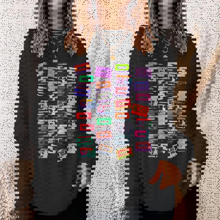 80年代カセットテープミュージックdj スウェットシャツ 彼女への贈り物