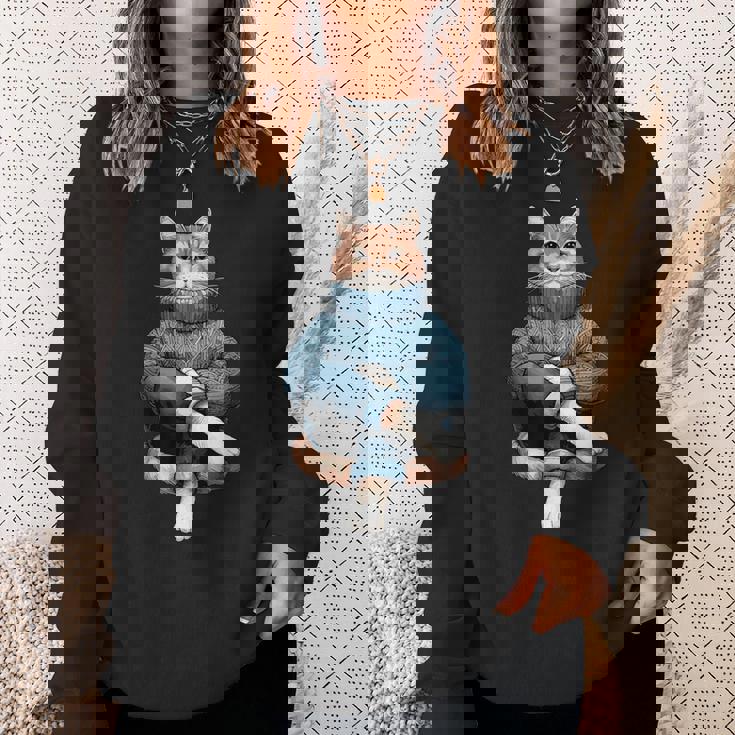 A Cozy Cat Wear Aweater And お揃い パンツ スウェットシャツ 彼女への贈り物