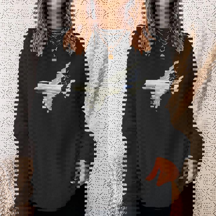 A380旅客機、航空会社、ジェット機、飛行機 スウェットシャツ 彼女への贈り物