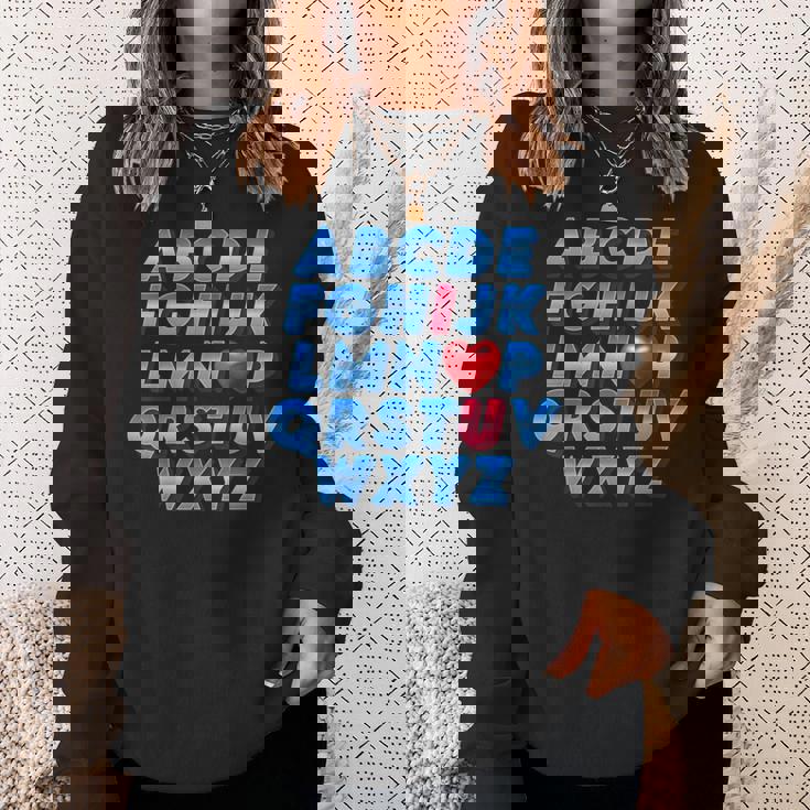 Abc アルファベット I Love You 英語 先生 バレンタインデー スウェットシャツ 彼女への贈り物