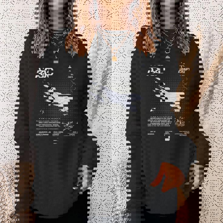 Airbus-A318 エアクラフト ホワイト スウェットシャツ 彼女への贈り物