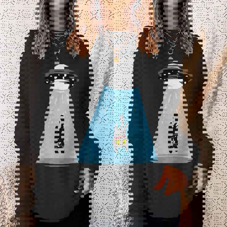 Alien Cat Abduction Ufo Cat Alien Abduction スウェットシャツ 彼女への贈り物